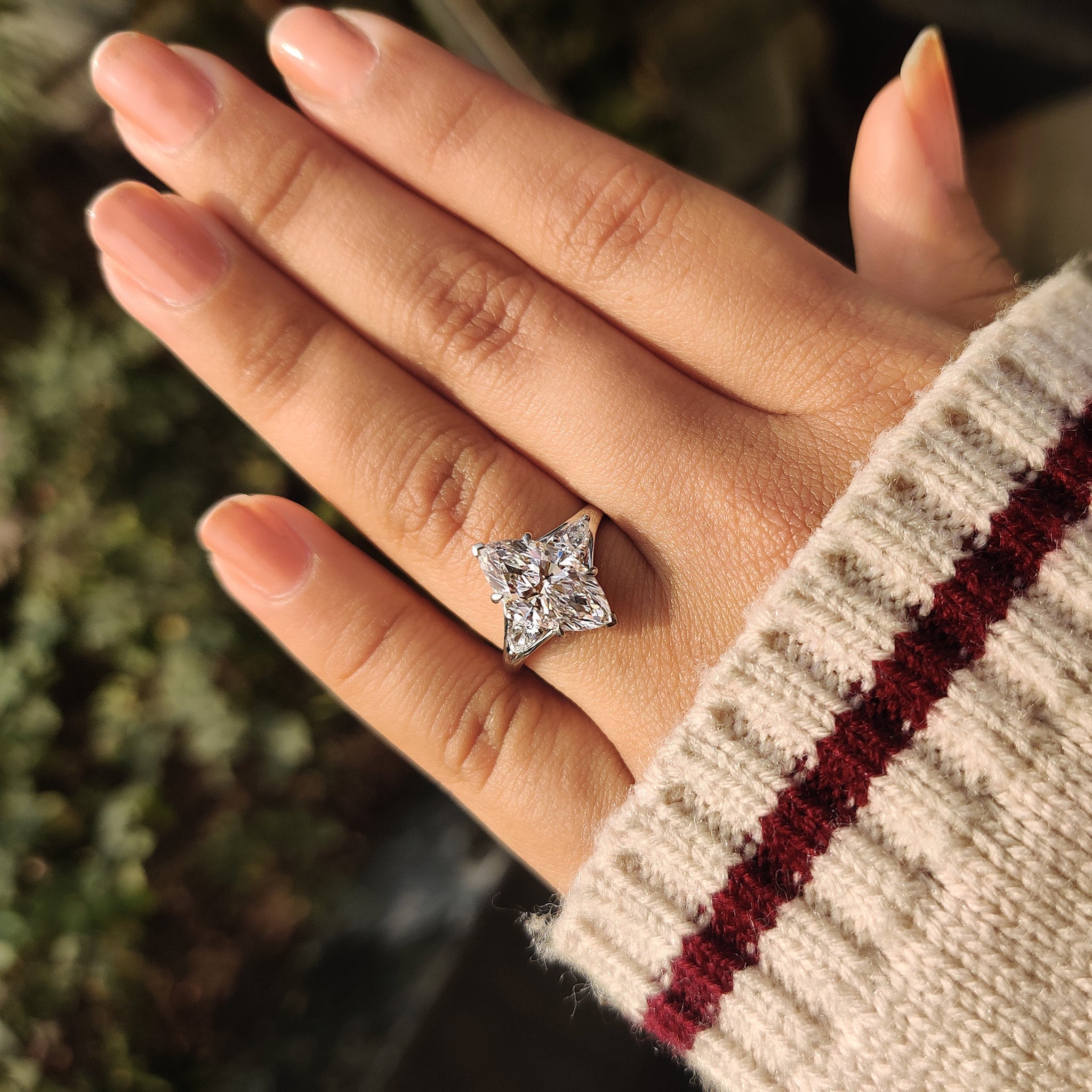 Cushion Hidden Halo Lab Grown Diamond Engagement Ring
